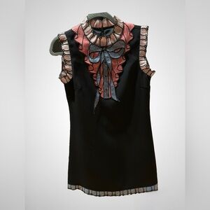 Chic Black Mini Dress with Pink and Gray Accents